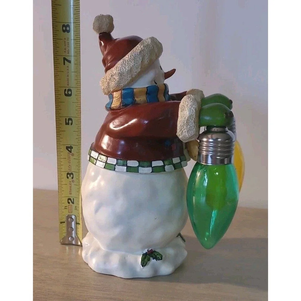 Snowman Salt and Pepper Holder Shakers Christmas Bulbs Magnetic